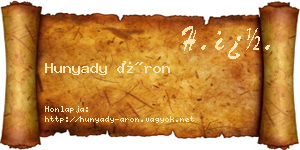 Hunyady Áron névjegykártya